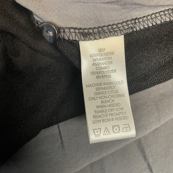 Logo Lounge Lori Goldstein Top Womens 3X Contrast Hem Casual Comfy Black Gray - Picture 4 of 6